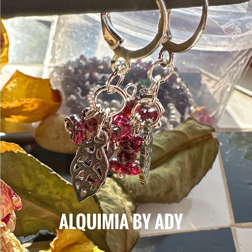 Alquimia Silver and garnet Earrings